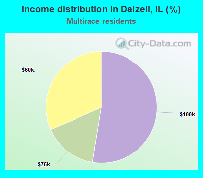 Income distribution in Dalzell, IL (%)