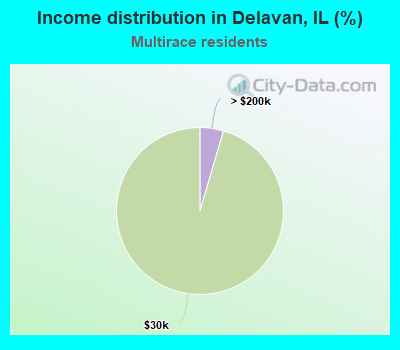 Income distribution in Delavan, IL (%)