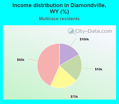 Income distribution in Diamondville, WY (%)