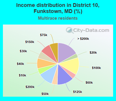 Income distribution in District 10, Funkstown, MD (%)