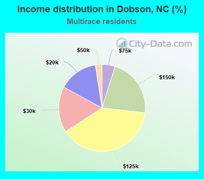 Income distribution in Dobson, NC (%)