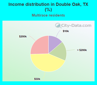 Income distribution in Double Oak, TX (%)