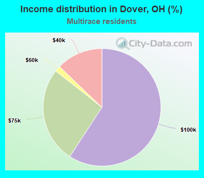 Income distribution in Dover, OH (%)
