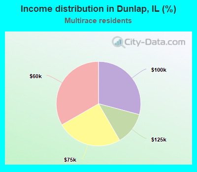 Income distribution in Dunlap, IL (%)