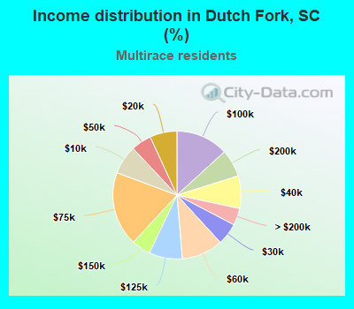 Income distribution in Dutch Fork, SC (%)