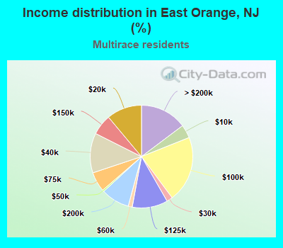 Income distribution in East Orange, NJ (%)