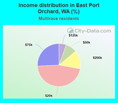 Income distribution in East Port Orchard, WA (%)