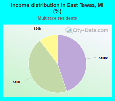 Income distribution in East Tawas, MI (%)