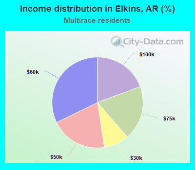 Income distribution in Elkins, AR (%)