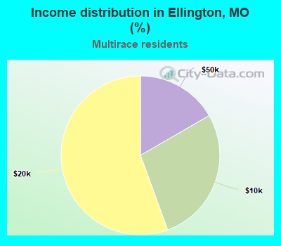 Income distribution in Ellington, MO (%)