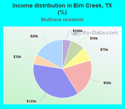 Income distribution in Elm Creek, TX (%)
