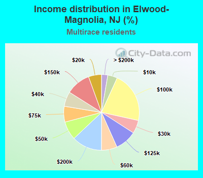 Income distribution in Elwood-Magnolia, NJ (%)