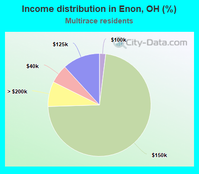 Income distribution in Enon, OH (%)