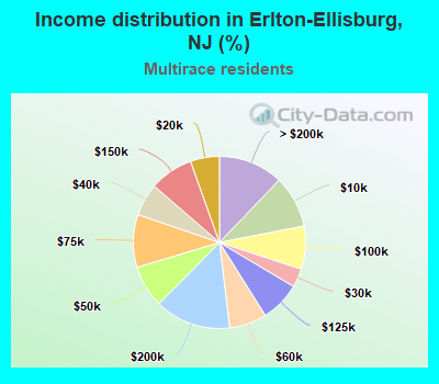Income distribution in Erlton-Ellisburg, NJ (%)