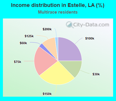 Income distribution in Estelle, LA (%)