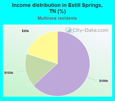 Income distribution in Estill Springs, TN (%)