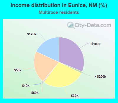 Income distribution in Eunice, NM (%)