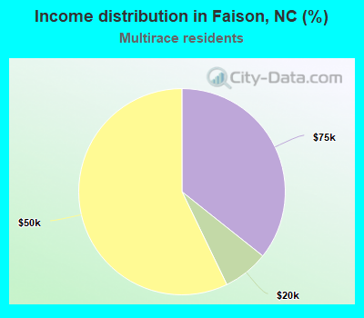 Income distribution in Faison, NC (%)