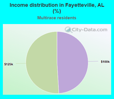 Income distribution in Fayetteville, AL (%)