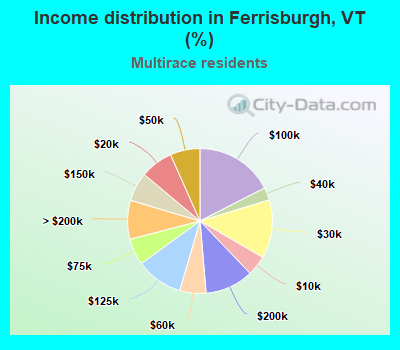 Income distribution in Ferrisburgh, VT (%)