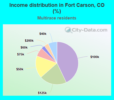Income distribution in Fort Carson, CO (%)