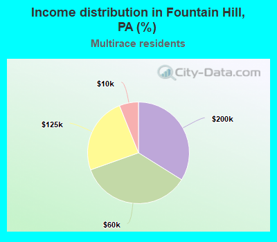 Income distribution in Fountain Hill, PA (%)