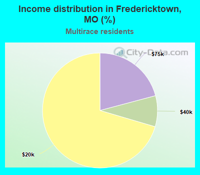 Income distribution in Fredericktown, MO (%)