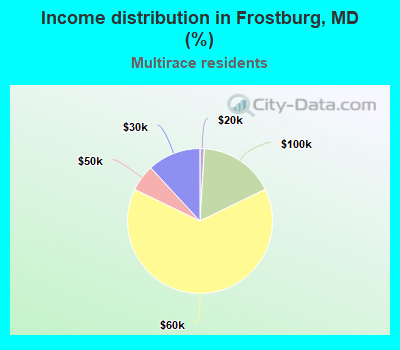 Income distribution in Frostburg, MD (%)