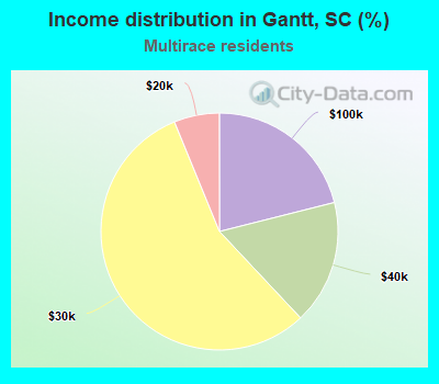 Income distribution in Gantt, SC (%)