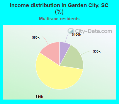 Income distribution in Garden City, SC (%)