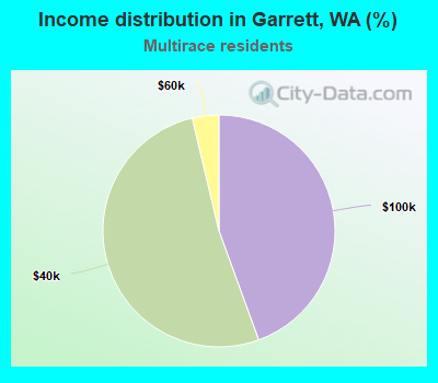 Income distribution in Garrett, WA (%)