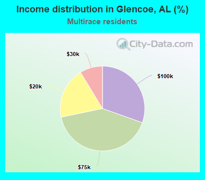 Income distribution in Glencoe, AL (%)
