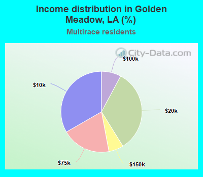 Income distribution in Golden Meadow, LA (%)