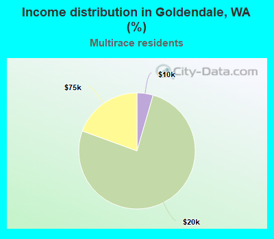 Income distribution in Goldendale, WA (%)