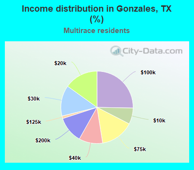 Income distribution in Gonzales, TX (%)