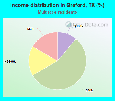 Income distribution in Graford, TX (%)