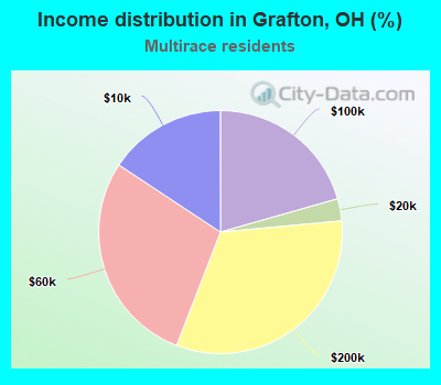 Income distribution in Grafton, OH (%)