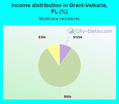 Income distribution in Grant-Valkaria, FL (%)