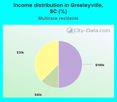 Income distribution in Greeleyville, SC (%)