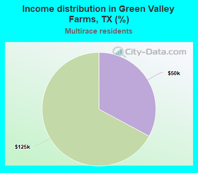 Income distribution in Green Valley Farms, TX (%)