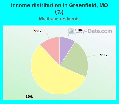 Income distribution in Greenfield, MO (%)