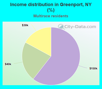 Income distribution in Greenport, NY (%)