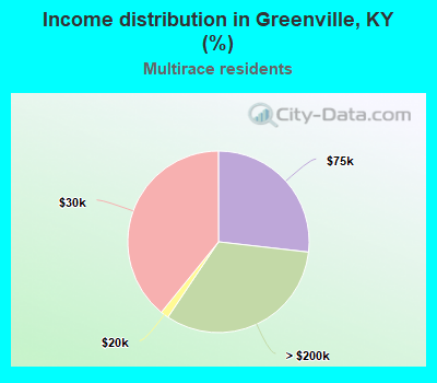 Income distribution in Greenville, KY (%)