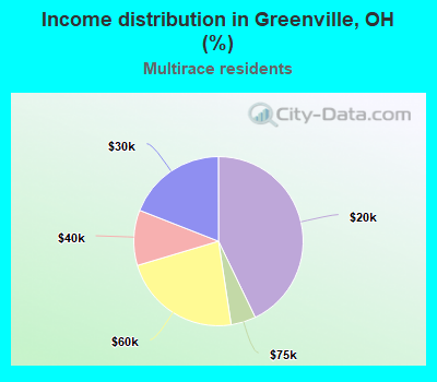 Income distribution in Greenville, OH (%)