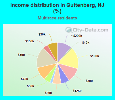 Income distribution in Guttenberg, NJ (%)