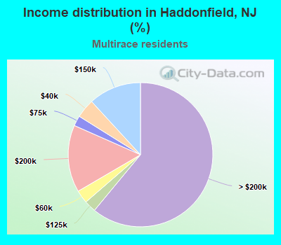 Income distribution in Haddonfield, NJ (%)