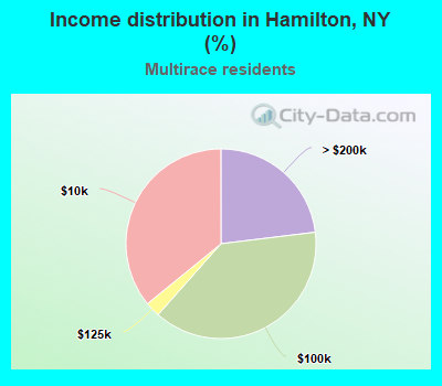 Income distribution in Hamilton, NY (%)