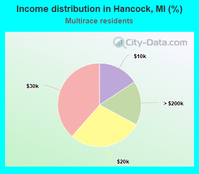 Income distribution in Hancock, MI (%)