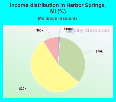 Income distribution in Harbor Springs, MI (%)
