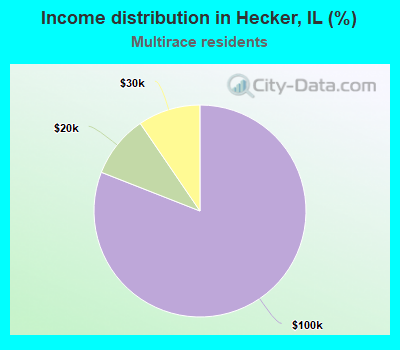 Income distribution in Hecker, IL (%)